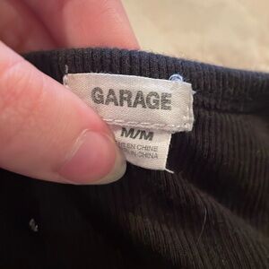 Garage crop top stretchy, soft black size medium